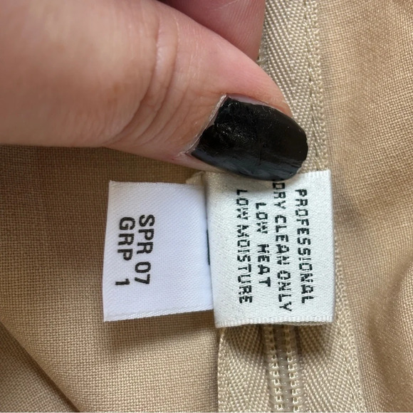 St John Collection Tan Beige Trouser Pants Wool Blend 14 Wide Leg Side Zip - Picture 5 of 7